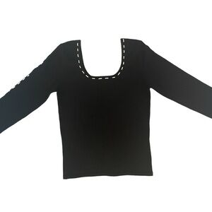WHITE HOUSE BLACK MARKET | Black/White Stretch Top | Size XS